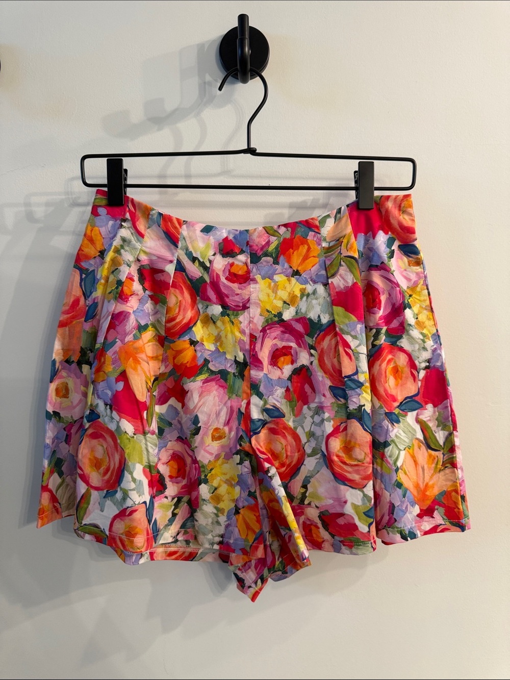 Luxxel Floral A-Line Shorts in Pink, Red, Yellow & Green